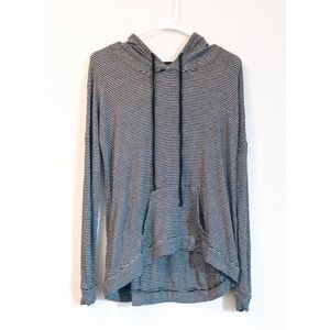 Stretchy, lightweight striped hoodie.